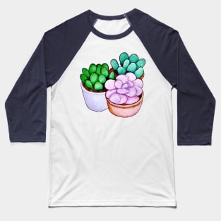 Watercolor Succulents Collection Baseball T-Shirt